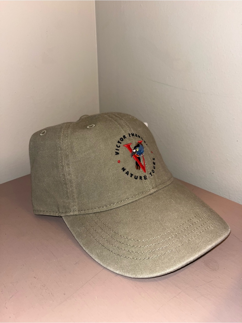 NEW Khaki Embroidered Logo Baseball Cap (Victor Emanuel Nature Tours)
